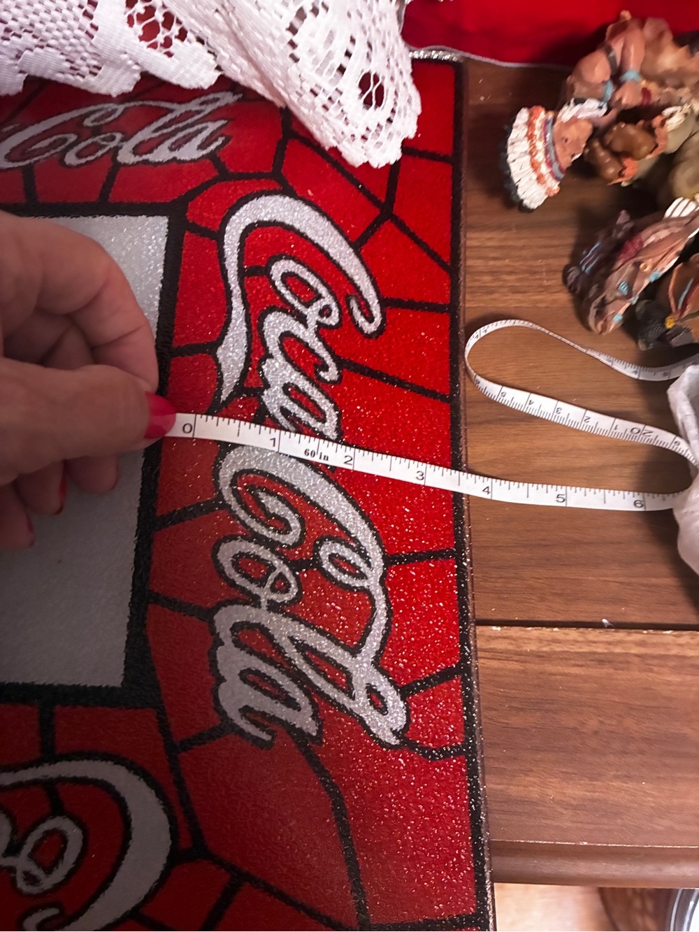 Vintage Tiffany Style Coca Cola Red and White ceiling Light Fixture 14” - Picture 4 of 6